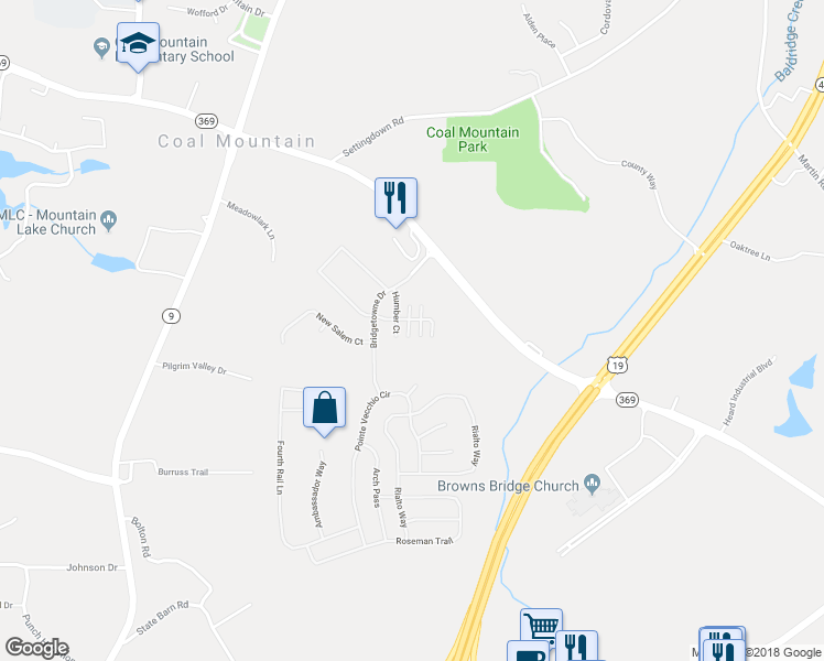 map of restaurants, bars, coffee shops, grocery stores, and more near 3816 Humber Court in Cumming