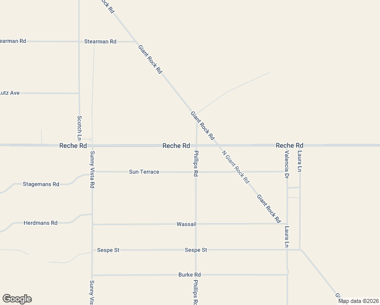 map of restaurants, bars, coffee shops, grocery stores, and more near 61241 Reche Road in Landers