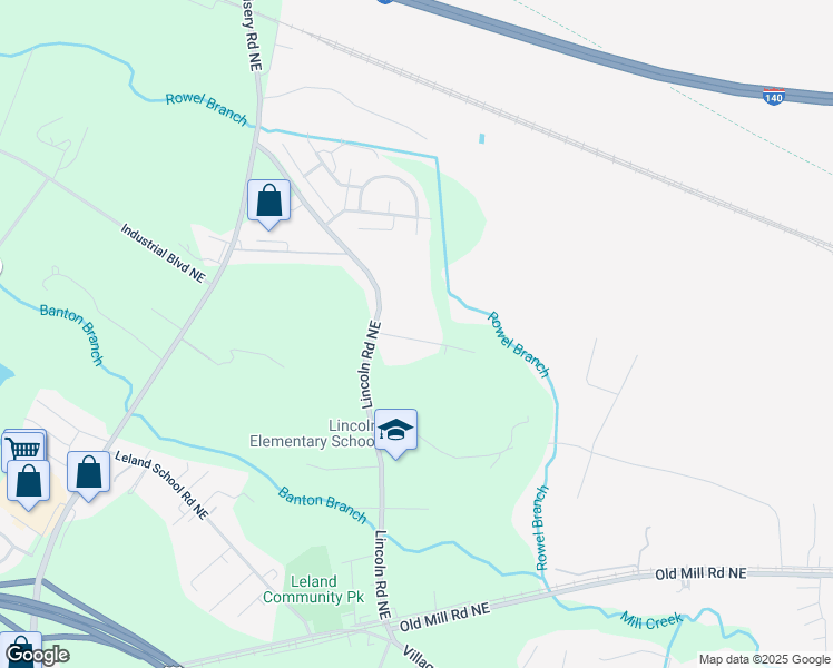 map of restaurants, bars, coffee shops, grocery stores, and more near 9540 Lily Pond Court Northeast in Leland