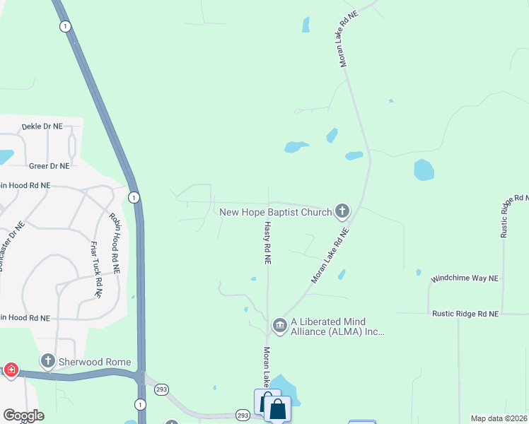 map of restaurants, bars, coffee shops, grocery stores, and more near 225 Hasty Road Northeast in Rome