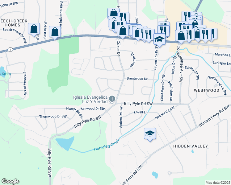 map of restaurants, bars, coffee shops, grocery stores, and more near 1 Gregory Drive in Rome
