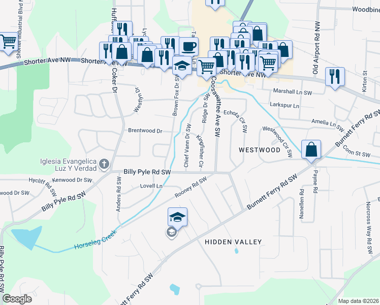 map of restaurants, bars, coffee shops, grocery stores, and more near 608 Kingfisher Circle in Rome