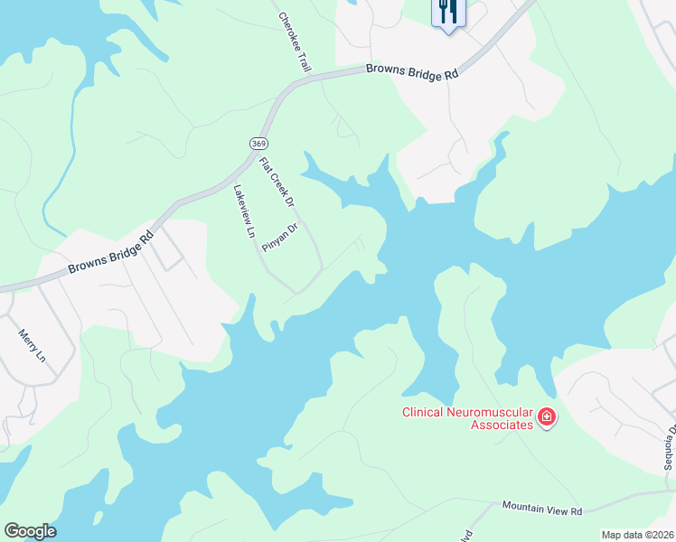 map of restaurants, bars, coffee shops, grocery stores, and more near 4606 Lakeview Lane in Gainesville