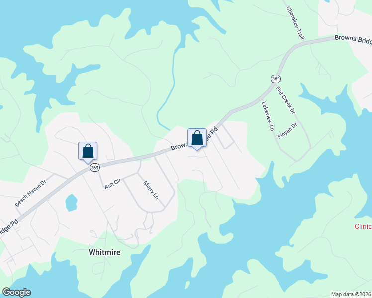 map of restaurants, bars, coffee shops, grocery stores, and more near 4873 Browns Bridge Road in Gainesville