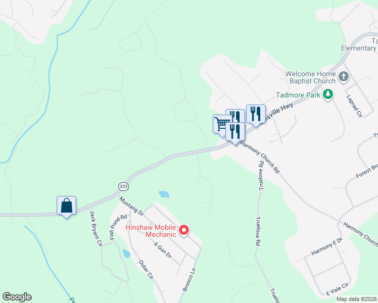 map of restaurants, bars, coffee shops, grocery stores, and more near 2931 Gillsville Highway in Gainesville
