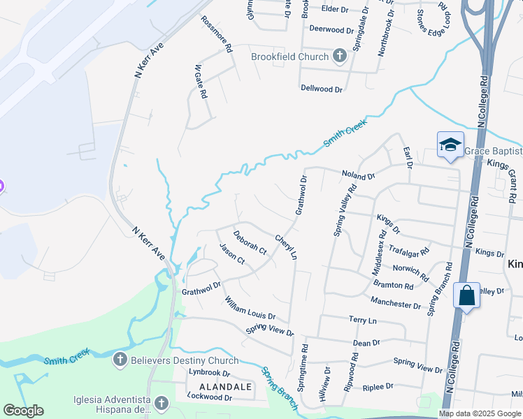 map of restaurants, bars, coffee shops, grocery stores, and more near 4438 Robin Dale Ct in Wilmington