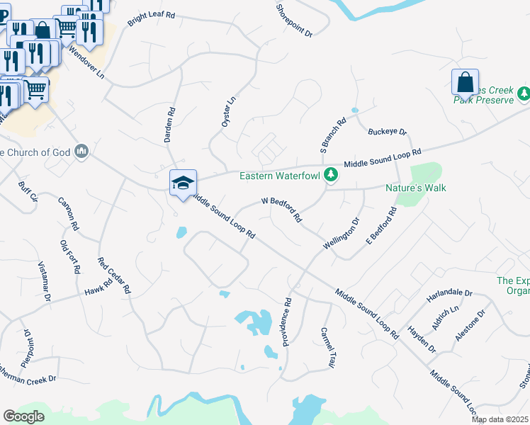 map of restaurants, bars, coffee shops, grocery stores, and more near 106 Ludlow Drive in Wilmington