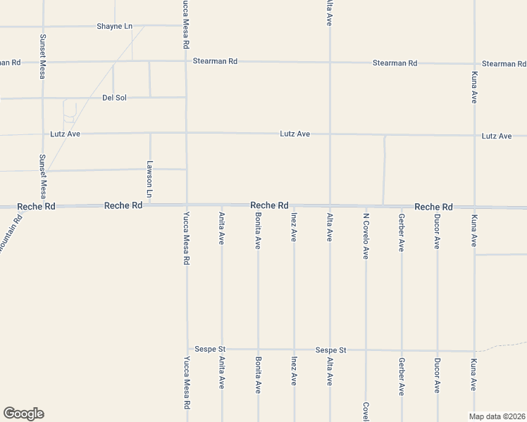 map of restaurants, bars, coffee shops, grocery stores, and more near 59525 Reche Road in Landers