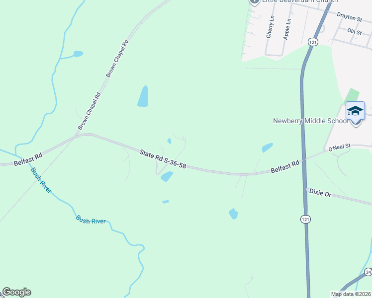 map of restaurants, bars, coffee shops, grocery stores, and more near 637 Belfast Road in Newberry