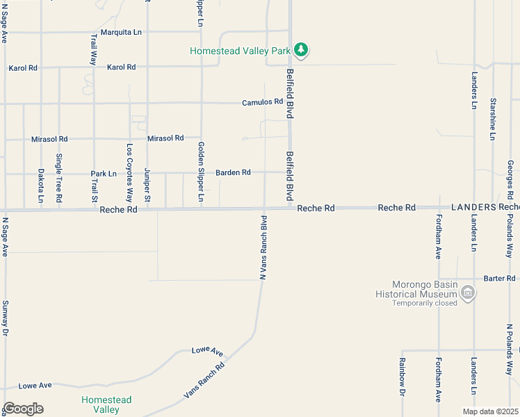 map of restaurants, bars, coffee shops, grocery stores, and more near 57645 Reche Road in Landers