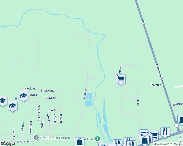 map of restaurants, bars, coffee shops, grocery stores, and more near 1851 North 6th Street in Show Low