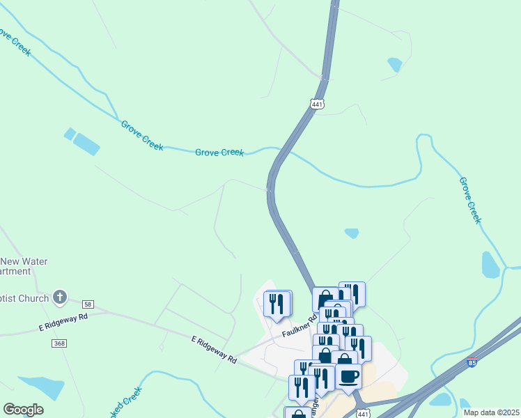 map of restaurants, bars, coffee shops, grocery stores, and more near 30220 U.S. 441 in Commerce