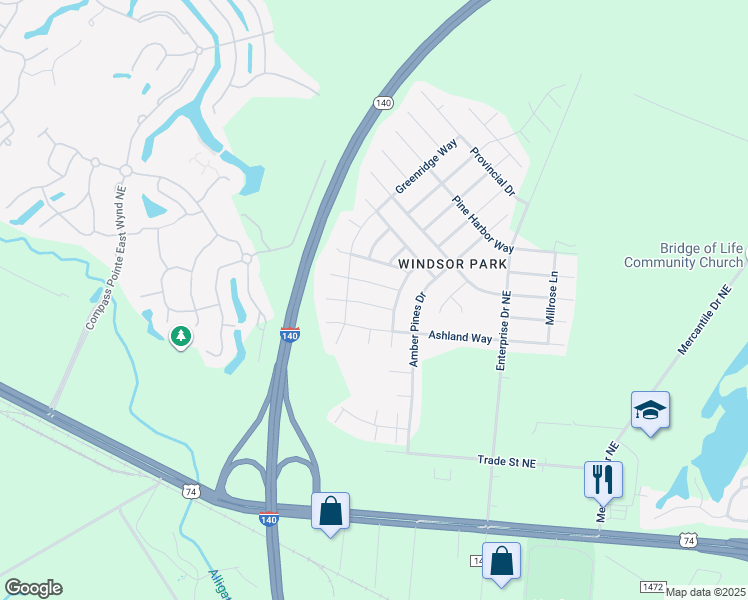 map of restaurants, bars, coffee shops, grocery stores, and more near 2018 Willow Stone Court in Leland