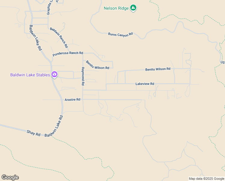 map of restaurants, bars, coffee shops, grocery stores, and more near Pioneer Town Road in Big Bear