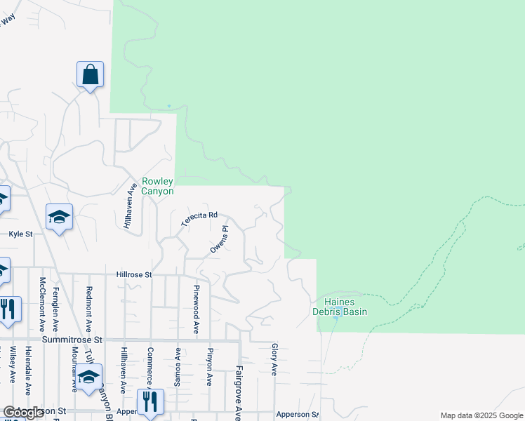 map of restaurants, bars, coffee shops, grocery stores, and more near 6818 Parsons Trail in Los Angeles