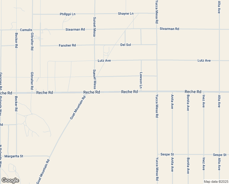 map of restaurants, bars, coffee shops, grocery stores, and more near Reche Road in San Bernardino County