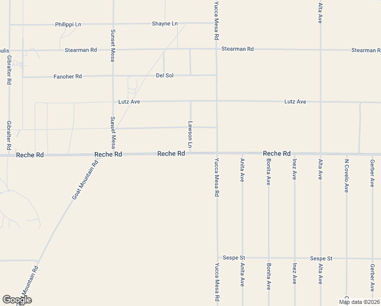 map of restaurants, bars, coffee shops, grocery stores, and more near Reche Road in Johnson Valley