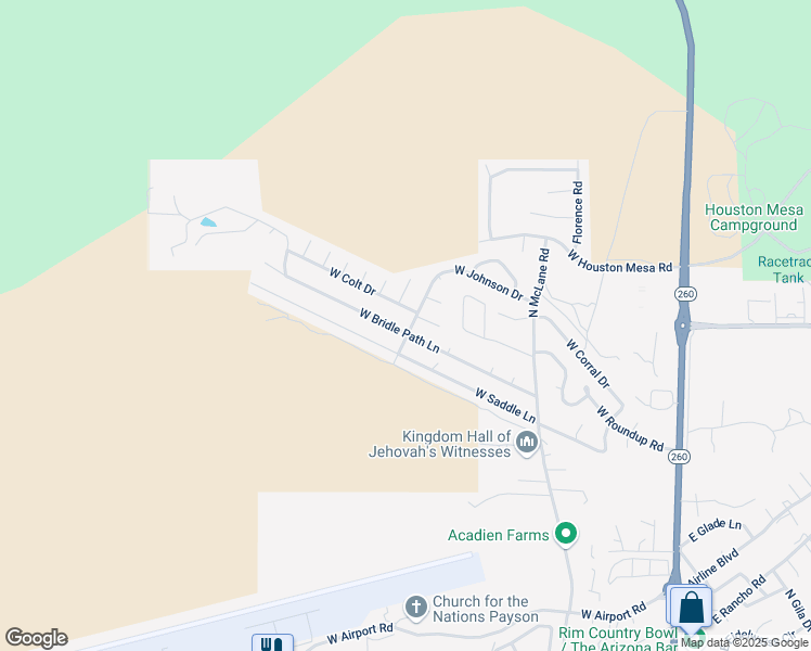 map of restaurants, bars, coffee shops, grocery stores, and more near 706 North Saddle Blanket Drive in Payson
