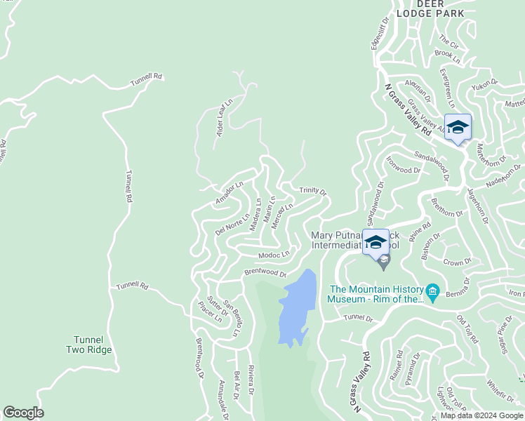 map of restaurants, bars, coffee shops, grocery stores, and more near 905 Madera Lane in Lake Arrowhead