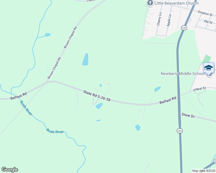 map of restaurants, bars, coffee shops, grocery stores, and more near 637 Belfast Road in Newberry