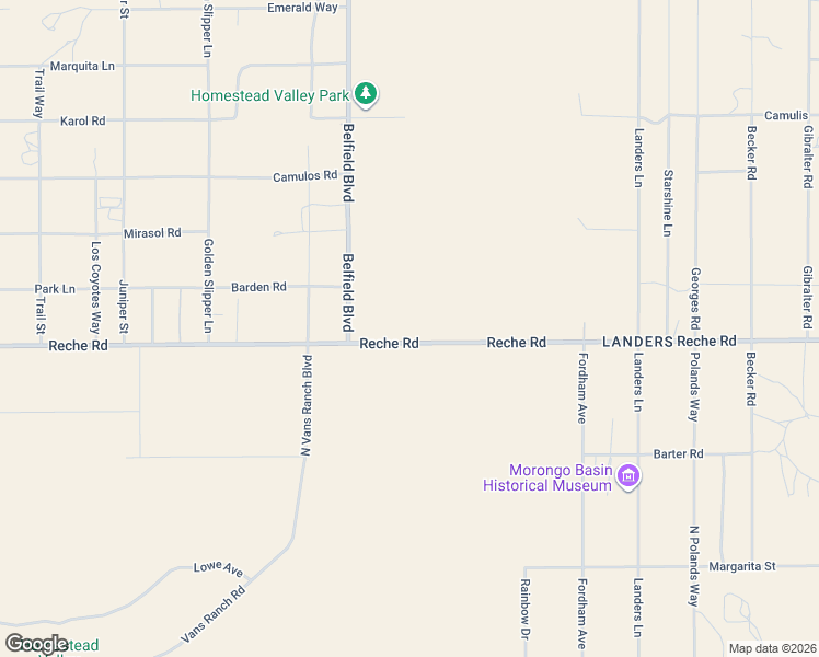 map of restaurants, bars, coffee shops, grocery stores, and more near 57823 Reche Road in Yucca Valley