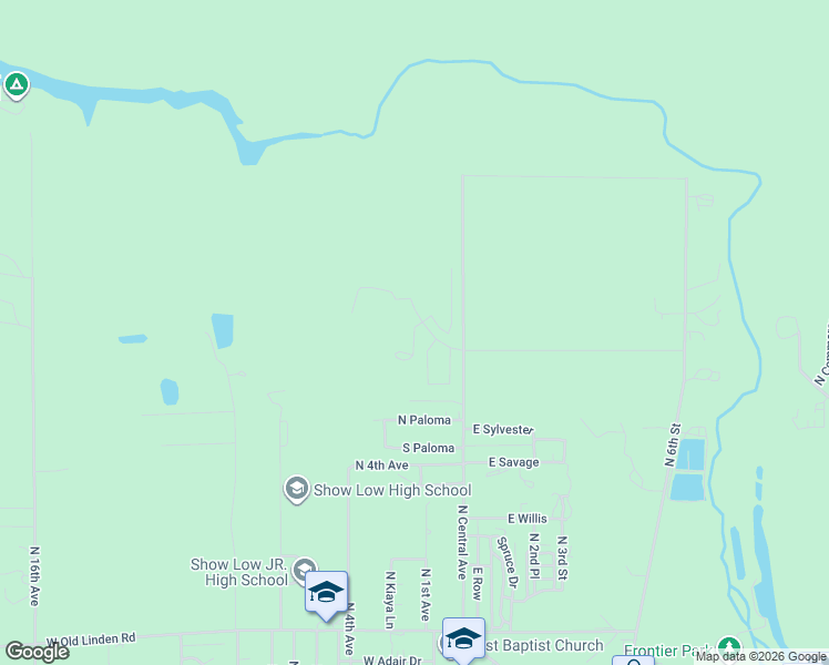 map of restaurants, bars, coffee shops, grocery stores, and more near West Thornton Drive in Show Low