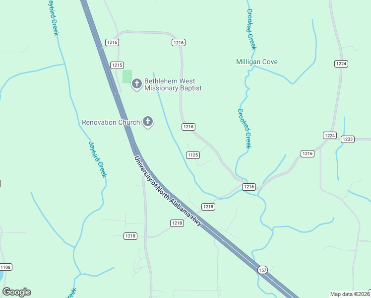 map of restaurants, bars, coffee shops, grocery stores, and more near 100 County Road 1125 in Vinemont