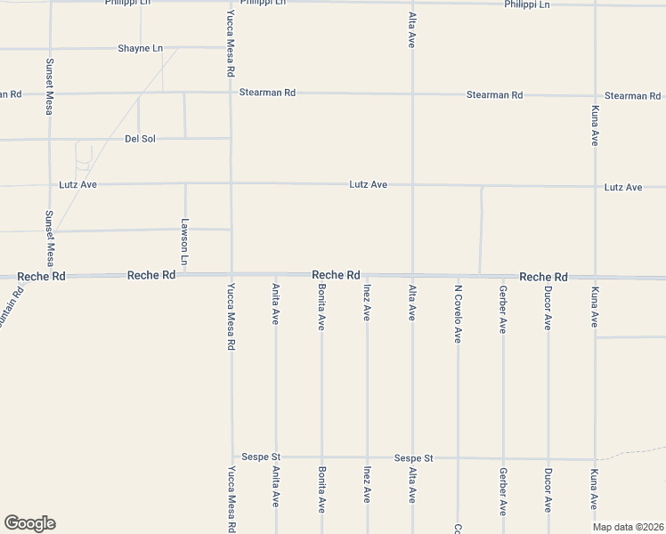 map of restaurants, bars, coffee shops, grocery stores, and more near 59525 Reche Road in Landers