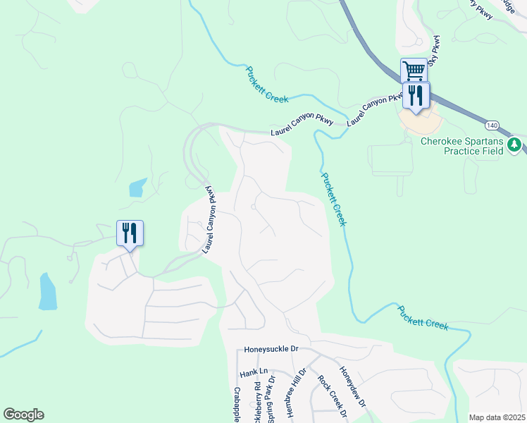 map of restaurants, bars, coffee shops, grocery stores, and more near 515 Windy Ridge Court in Canton