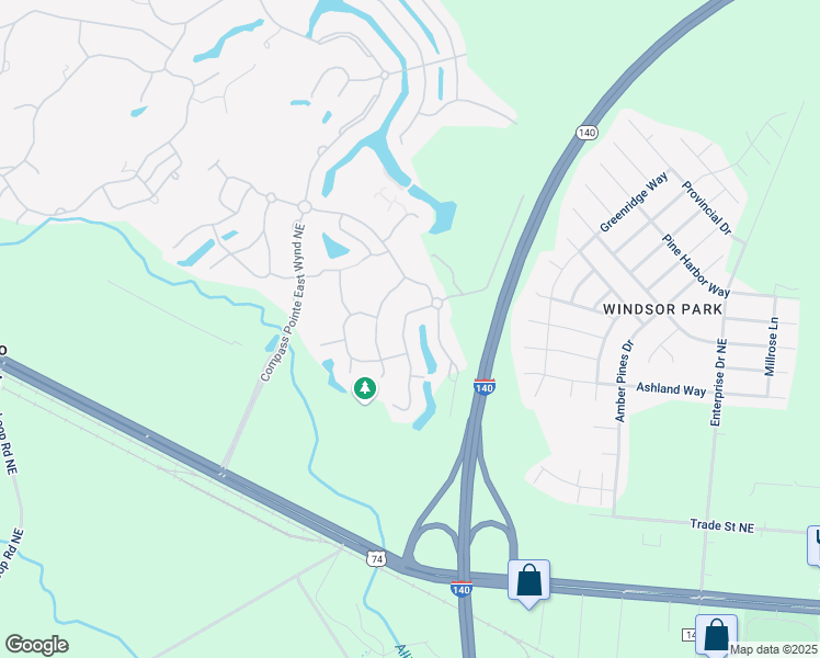 map of restaurants, bars, coffee shops, grocery stores, and more near 8166 Garden Pointe Northeast in Leland