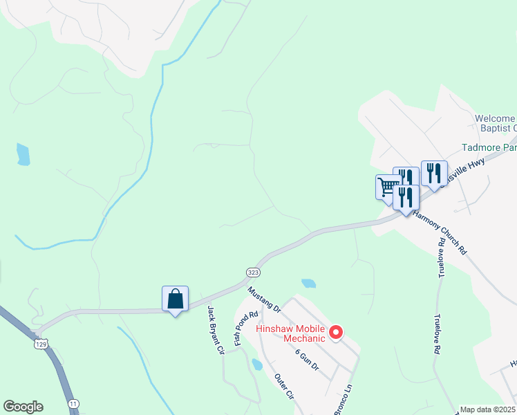 map of restaurants, bars, coffee shops, grocery stores, and more near 3204 Joe Parker Road in Gainesville