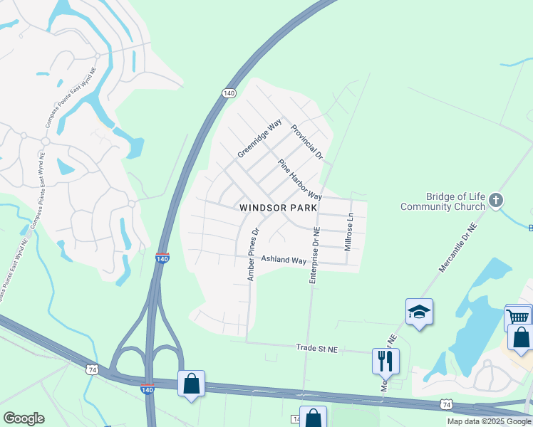 map of restaurants, bars, coffee shops, grocery stores, and more near 1102 Crestfield Way in Leland