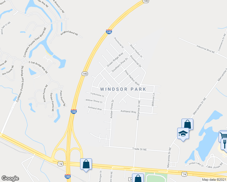 map of restaurants, bars, coffee shops, grocery stores, and more near 1705 Pepperwood Way in Leland