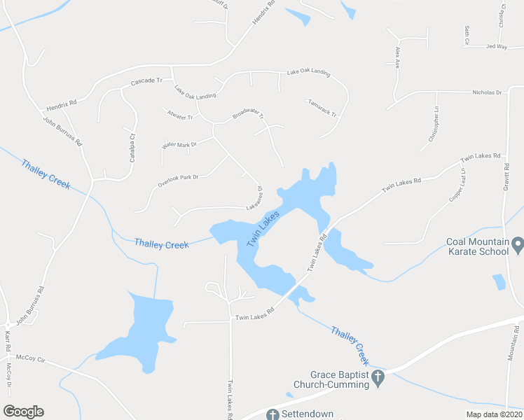 map of restaurants, bars, coffee shops, grocery stores, and more near 6165 Lakeaires Drive in Cumming