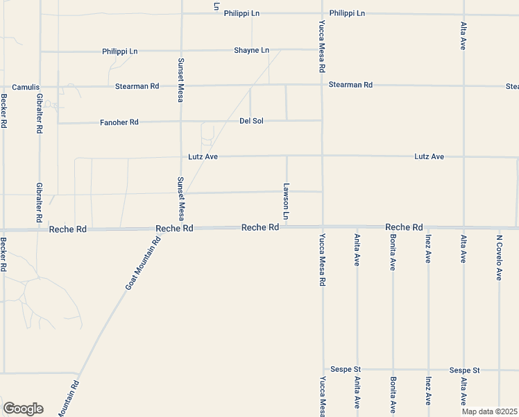 map of restaurants, bars, coffee shops, grocery stores, and more near 59130 Reche Road in Homestead Valley