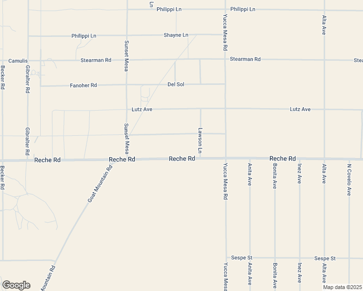 map of restaurants, bars, coffee shops, grocery stores, and more near 59130 Reche Road in Homestead Valley