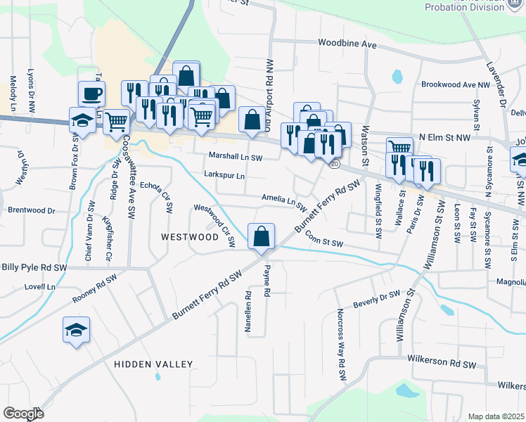 map of restaurants, bars, coffee shops, grocery stores, and more near 16 Jefferson Drive in Rome