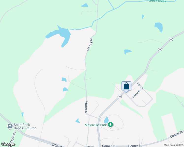 map of restaurants, bars, coffee shops, grocery stores, and more near 350 Mitchell Road in Maysville