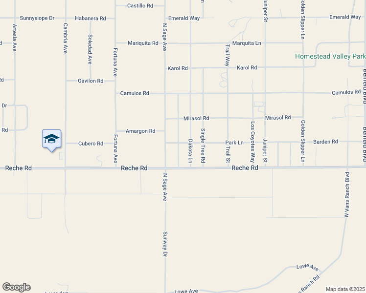 map of restaurants, bars, coffee shops, grocery stores, and more near 984 Dakota Lane in Landers