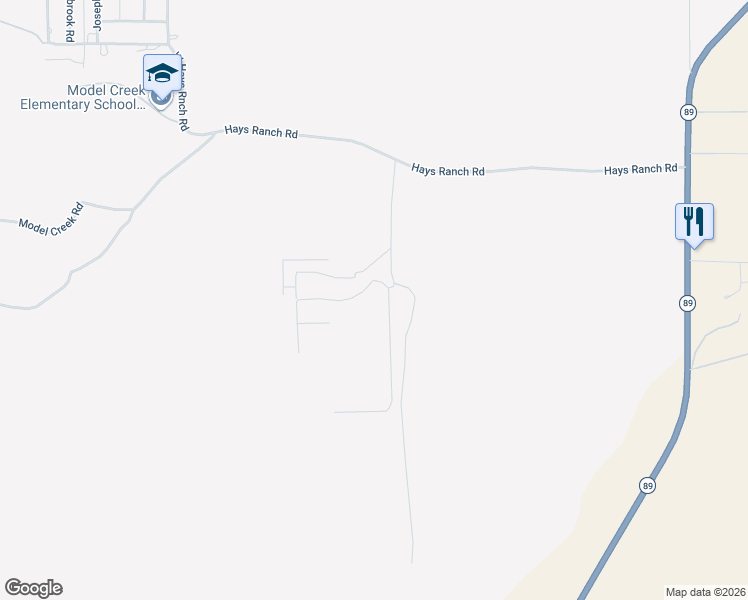 map of restaurants, bars, coffee shops, grocery stores, and more near 16057 Sickles Ranch Road in Peeples Valley