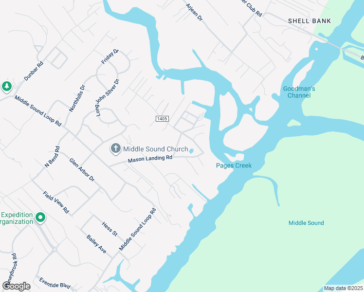 map of restaurants, bars, coffee shops, grocery stores, and more near 7510 Mason Landing Road in Wilmington