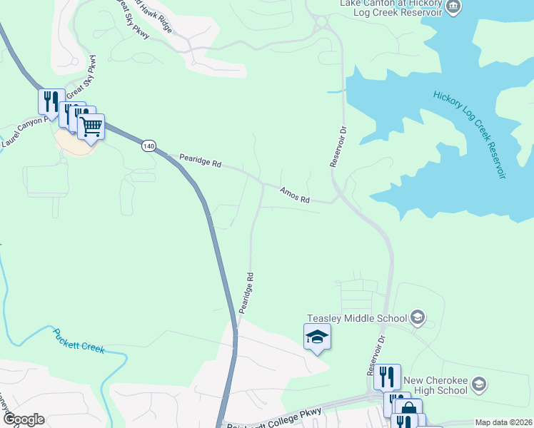 map of restaurants, bars, coffee shops, grocery stores, and more near 430 Pearidge Road in Canton