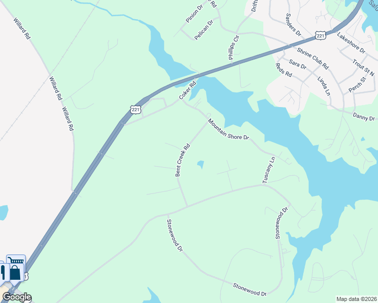 map of restaurants, bars, coffee shops, grocery stores, and more near 402 Bent Creek Road in Greenwood