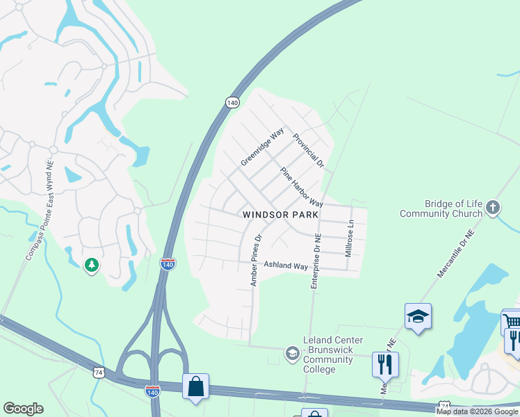 map of restaurants, bars, coffee shops, grocery stores, and more near 1112 Crestfield Way in Leland