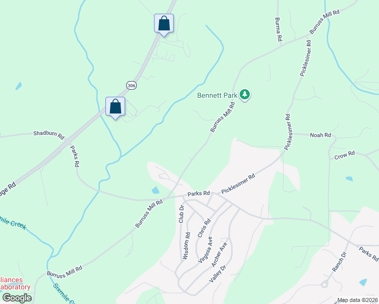 map of restaurants, bars, coffee shops, grocery stores, and more near 5725 Burruss Mill Road in Cumming