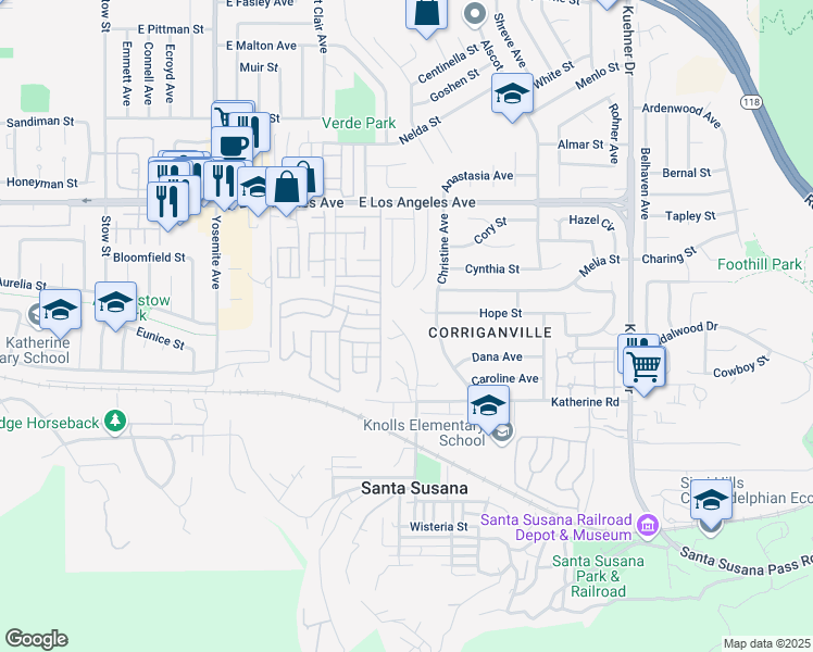 map of restaurants, bars, coffee shops, grocery stores, and more near 1620 River Wood Court in Simi Valley