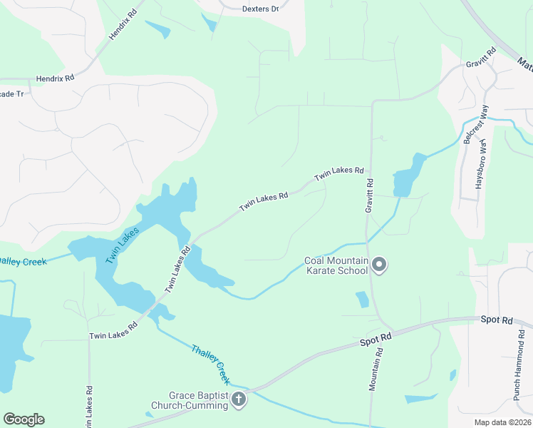 map of restaurants, bars, coffee shops, grocery stores, and more near 3894-4176 Twin Lakes Road in Cumming