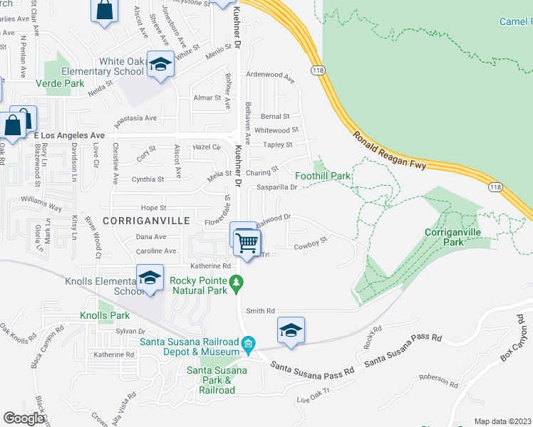 map of restaurants, bars, coffee shops, grocery stores, and more near 1724 Empty Saddle Road in Simi Valley