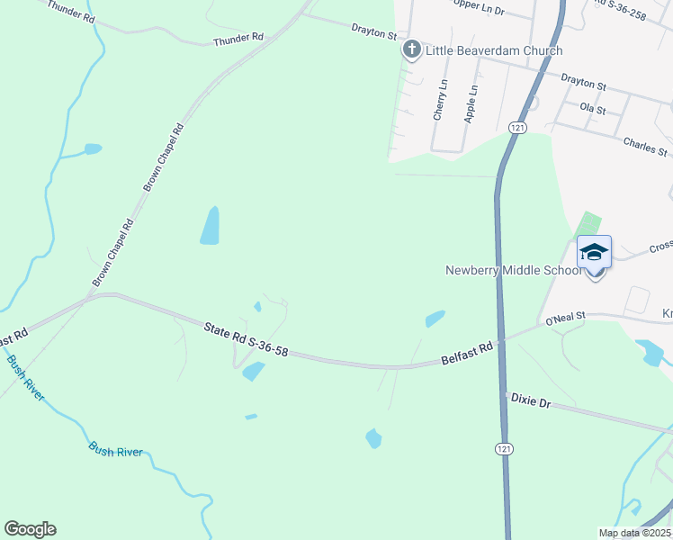 map of restaurants, bars, coffee shops, grocery stores, and more near in Newberry