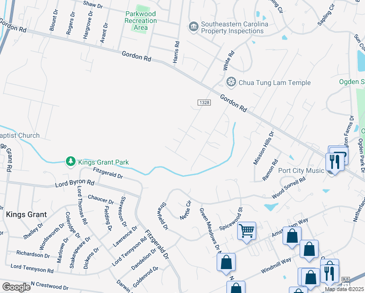 map of restaurants, bars, coffee shops, grocery stores, and more near 6009 Karen Lane in Wilmington
